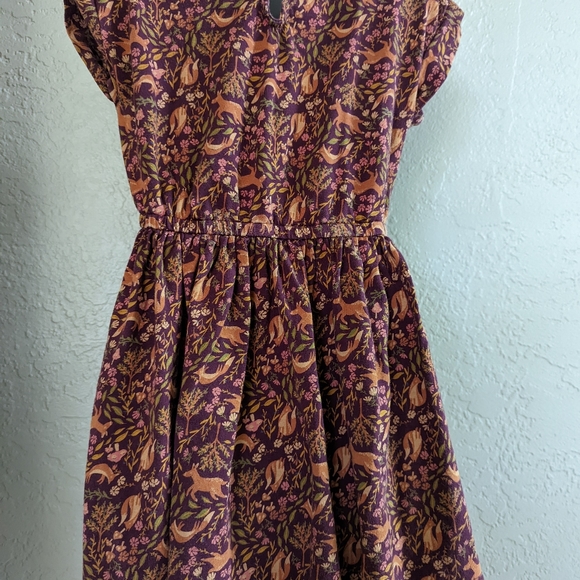 Fall Colored Girls Size 5T Dress Forest Foxes. Beautiful - Picture 3 of 4
